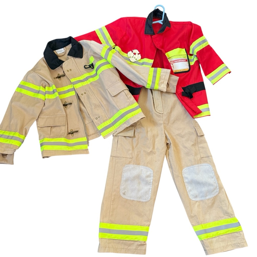 Melissa & Doug Kids Firefighter Costume Lot Jacket Pants Fire Chief Play Outfit